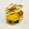 Butterfly Gold Trinket Jewelry Box Ring Holder Sparkling Rhinestones