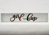 Girl Boss Name Plate Sign Office Desk Ceramic White Gold