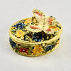 Butterfly Gold Trinket Jewelry Box Ring Holder Sparkling Rhinestones