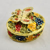 Butterfly Gold Trinket Jewelry Box Ring Holder Sparkling Rhinestones