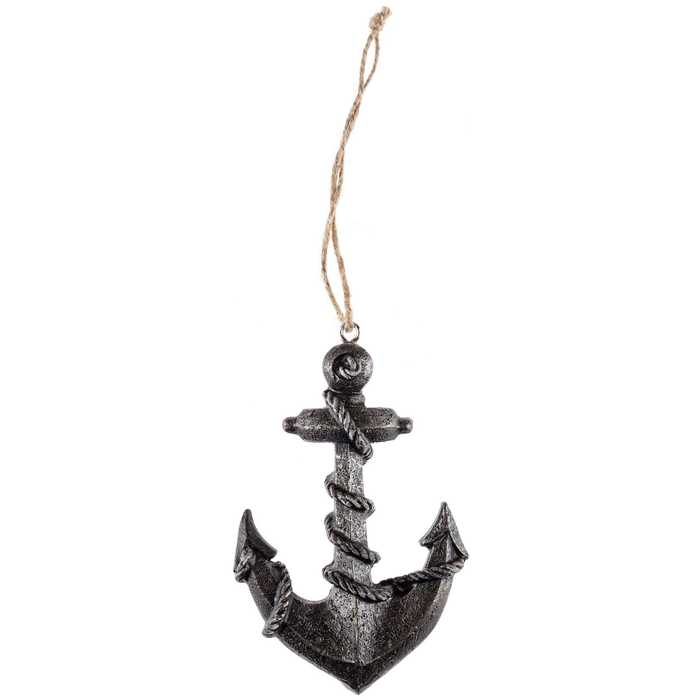 Anchor Boat Ship Rope Gray Brown Ornament