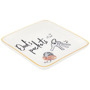 Dad's Pockets Change Keys Trinket Jewelry Key Dish Tray