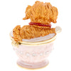 Dog In Teacup Trinket Jewelry Box Ring Holder Sparkling Rhinestones