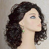 Green Stone Cross Crystal Silver Earrings