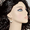 White Ivory Stone Heart Crystal Gold Earrings