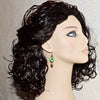 Green Stone Heart Crystal Bronze Gold Earrings