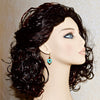 Turquoise Blue Stone Heart Topaz Crystal Gold Earrings