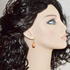 Orange Glass Balls Crystal Gold Earrings