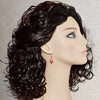 Orange Glass Balls Crystal Silver Earrings