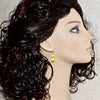 Yellow Czech Flower Heart Glass Bead Crystal Silver Earrings