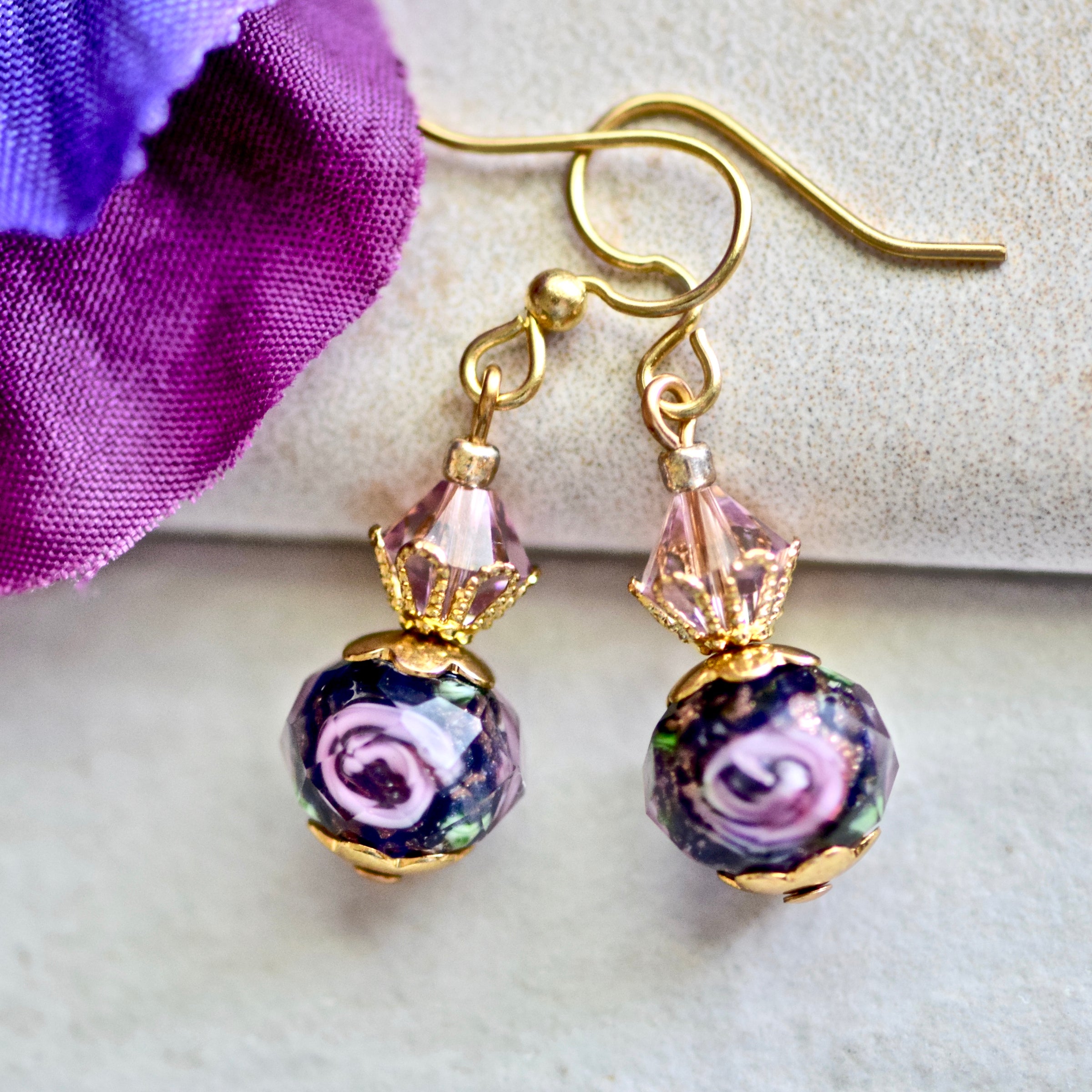 Lampwork glass deals earrings