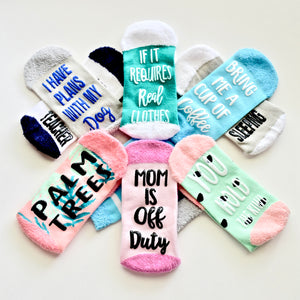 If You Can Read This Bring Me A Cup Of Coffee Blue Non Slip Crew Socks