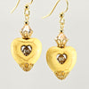 Yellow Gemstone Hearts Crystals Gold Earrings