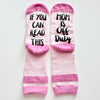 If You Can Read This Mom Is Off Duty Pink Non Slip Crew Socks