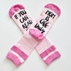If You Can Read This Mom Is Off Duty Pink Non Slip Crew Socks
