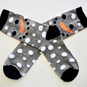Snowman Face Carrot Nose Crew Socks
